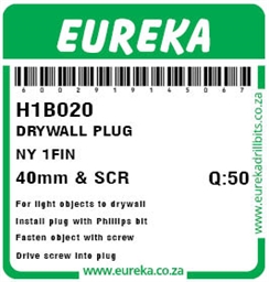 H1B020 - Drywall Plug Nylon -H1B020_label_T